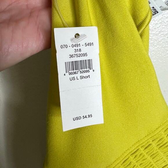 Offline by Aerie Real Me Smocked Leggings Large Green Rush Athletic Fitness New - Picture 10 of 13